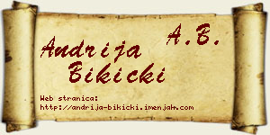 Andrija Bikicki vizit kartica